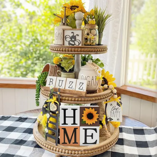 Sunflower Wooden Sign Fall Signs Table Decor {4}