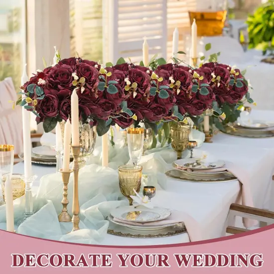 16 Packs Artificial Peony Flowers Faux Peonies Bouquet {5}