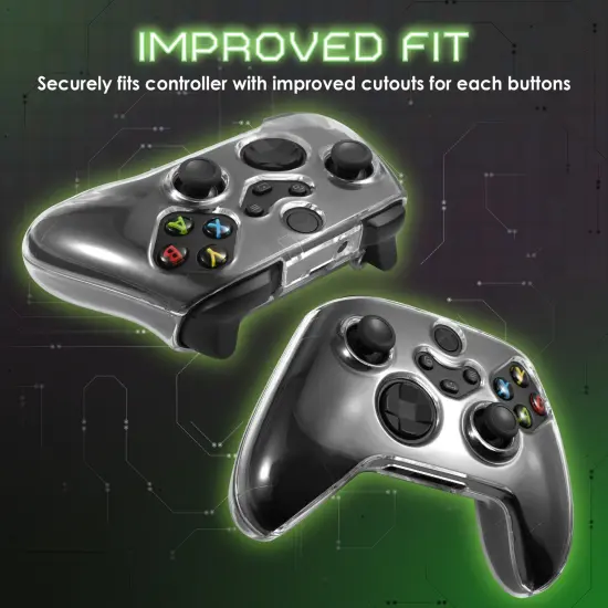 For Xbox Series X / S Controller Skin Case Cover Shell, Transparent Protective Hard Case, Clear Black {3}