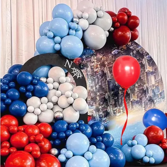 Blue Red White Balloons Arch Garland Kit, 147 Pcs Royal Blue Red White Confetti Blue Red Balloon for Graduation Birthday Party Decorations {3}