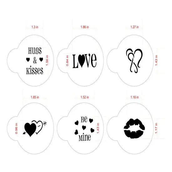Valentine Cupcake and Cookie Stencils | C096 by Designer Stencils | Cookie Decorating Tools | Baking Stencils for Royal Icing, Airbrush, Dusting Powder | Reusable Plastic Food Grade Stencil for Cookies | Easy to Use & Clean Cookie Stencil {2}