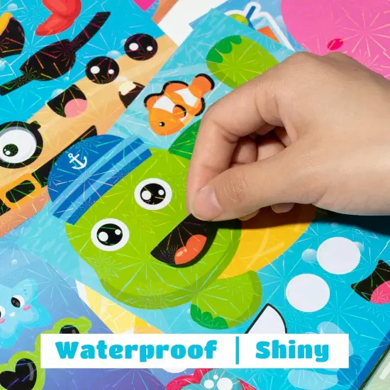 45Pcs Sea Make-A-Face Holographic Stickers Ocean Animals DIY Art Craft Rewards for School Kid Teacher Summer {3}