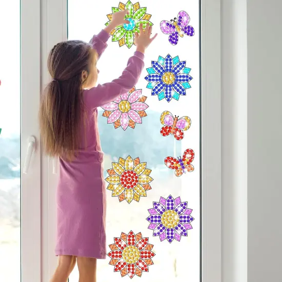 Summer Craft DIY Diamond Suncatcher Ssunflower Shape Art Crafts Suncatcher Kits for Kid {4}