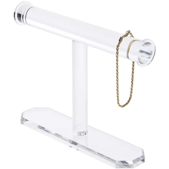 Plymor Clear Acrylic T-Bar Bracelet Display Stand, 6.25" H x 8" W x 2" D {3}