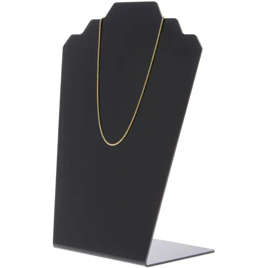 Plymor Black Acrylic Stair-step Necklace Display Stand, 8" W x 4" D x 11.75" H {3}