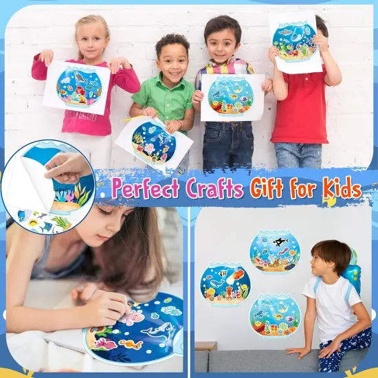 24 Sheets Ocean Stickers with Under The Sea Scenes, Make Your Own Sea Life Animal Fish Stickers, Ocean Summer Crafts Activities for Kids {5}
