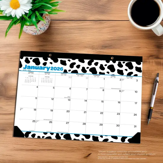 Cow Prints | 2026 15.5 x 11 Inch Monthly Desk Pad Calendar {4}