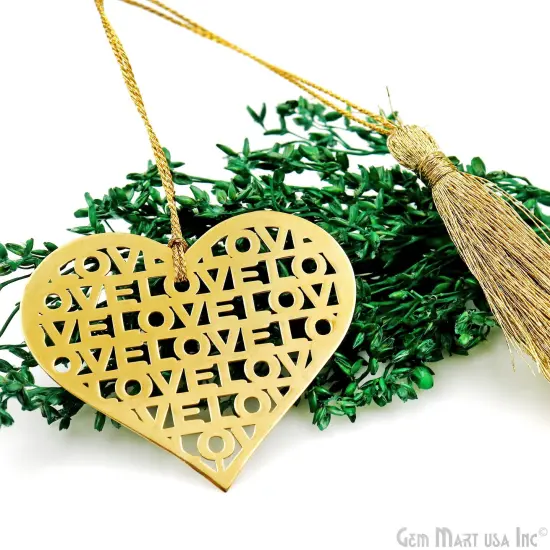 Metal Heart Love Bookmark With Tassel. Gold Bookmark, Reader Gift, Handmade Bookmark, Page Marker, Aesthetic Gift. 51x40mm {2}