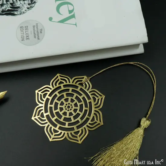 Metal Dream Catcher Bookmark With Tassel. Gold Bookmark, Reader Gift, Handmade Bookmark, Page Marker, Aesthetic Gift. 72mm {2}