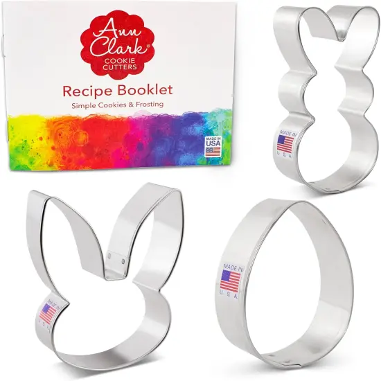 Easter Cookie Cutters 3-Pc. Set Made in USA, Easter Bunny, Egg, Rabbit Head {5}