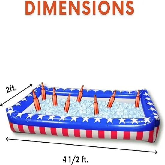 4E's Novelty Patriotic Inflatable Serving Bar &ndash; 4th of July Ice Tray for Food Buffet Table Cooler {2}