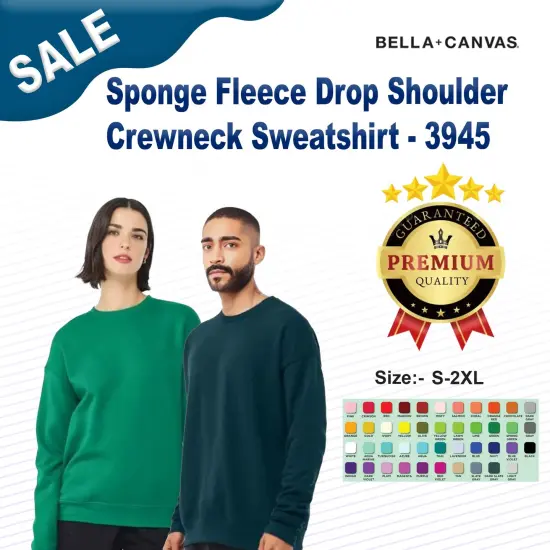 BELLA + CANVAS&reg; Sponge Fleece Drop Shoulder Crewneck Long Sleeve Sweatshirt Heather dust {2}