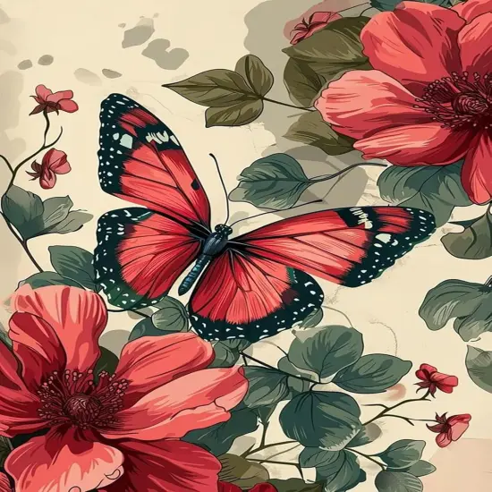 Butterfly Flower Diamond Art Kits for Adults, 5D Diamond Painting Kits for Adults Beginners {1}