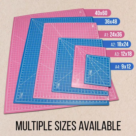 24" x 36" Self-Healing Cutting Mat 5-Ply - Double-Sided Pink/Blue Craft Mat, Non-Slip Cutting Mats for Crafts, Sewing, Quilting, Scrapbooking {5}