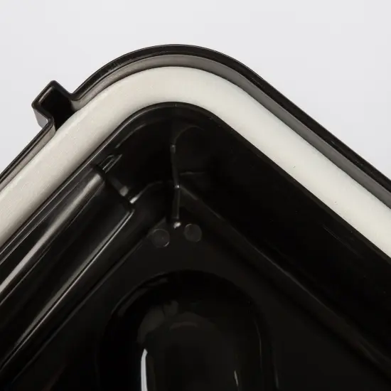 IRIS USA 2-in-1 Elevated Dog Bowls 6" H with Airtight Pet Food Storage Container 5 Lbs, 16 oz Stainless Steel Bowls, Smoke/Black {4}