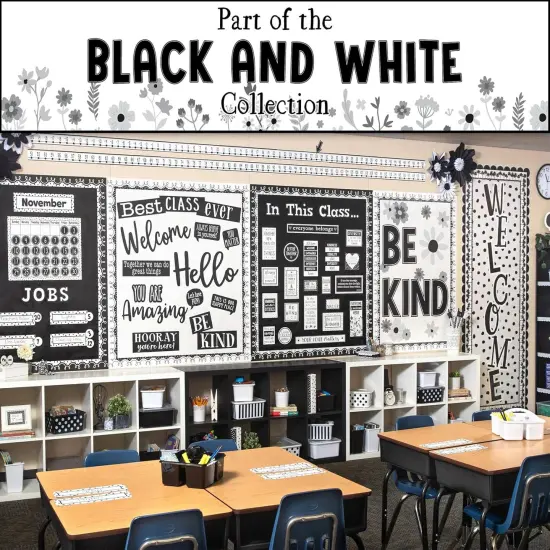 Teacher Created Resources Black and White Cursive Mini Bulletin Board ( {3}