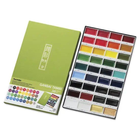 Kuretake Gansai Tambi Watercolor Pans - Set of 36, Assorted {2}