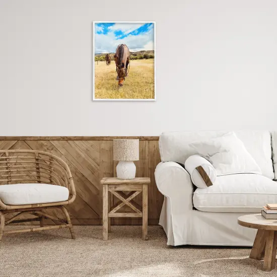 Stupell Industries Grazing Horses Pasture Framed Giclee Wall Art Design by Kali Wilson {2}