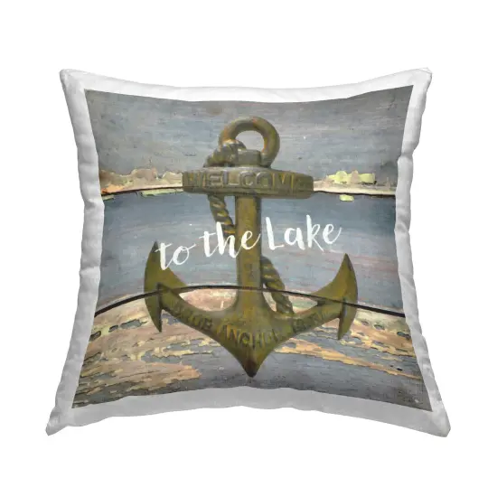 Rustic To The Lake Design by GraffiTee Studios Throw Pillow {1}