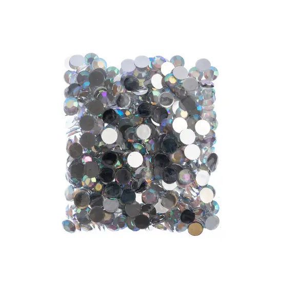 John Bead 10mm (SS45) Round Acrylic Flat Back Rhinestones, 500pcs Crystal AB {4}