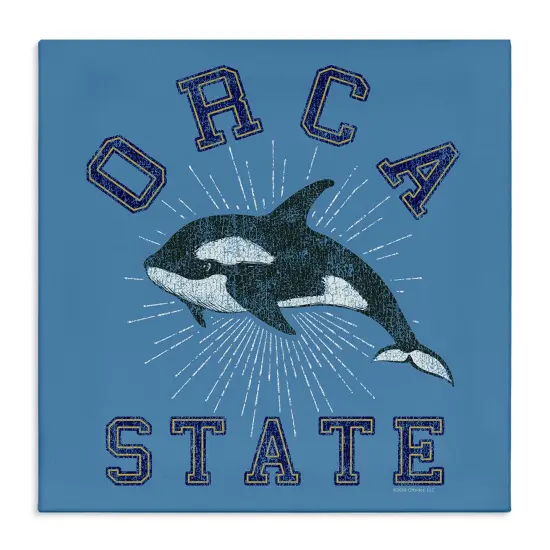 Stupell Industries Vintage Orca State Canvas Wall Art Design by Spirit Animals/Life Is High {1}
