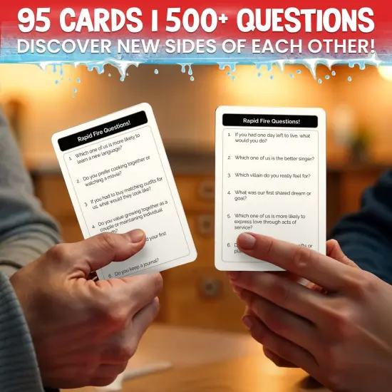 Rapid Fire Conversation Cards Game for Couples I 95 Cards {2}
