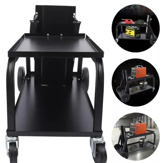 Universal Welding Cart Trolley w/2 Shelve Storage Tray for MIG TIG Plasma Welder {5}