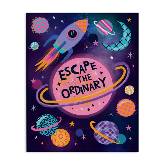 Stupell Industries Escape Ordinary Outer Space Canvas Wall Art Design by Lisa Perry Whitebutton {1}