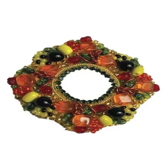 Beadwork Kit for making brooch Crystal Art Autumn Flower BP-368C {2}