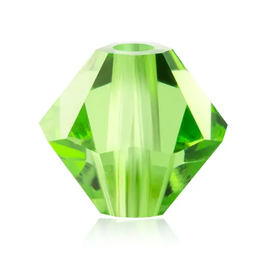 Preciosa 4mm Czech Crystals Bicone Rondelle Beads, 40pcs Peridot {1}