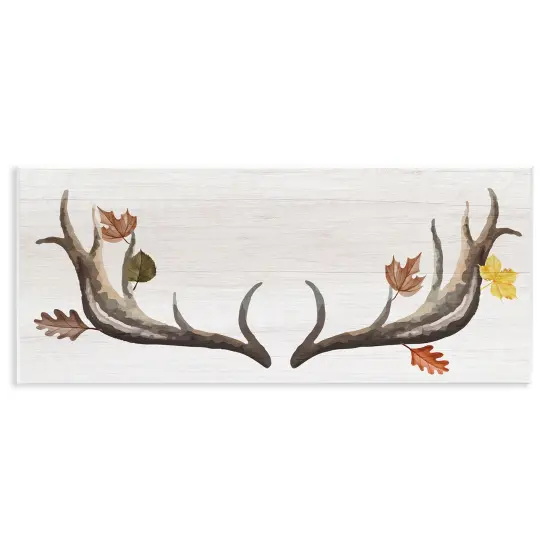 Fall Leaves Woodland Antlers Wall Plaque Art {1}