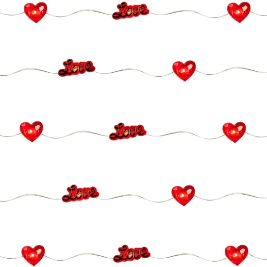 Northlight 20-Count Red Valentine's Day Love and Heart LED Fairy Lights, 6.25ft, Copper Wire {1}