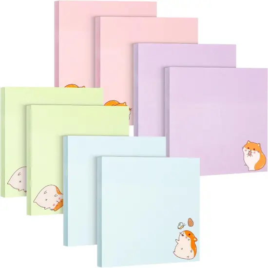 Sticky Notes, 8 Pads, 400 Sheets, Tiny Hamster Sticky Notes {1}