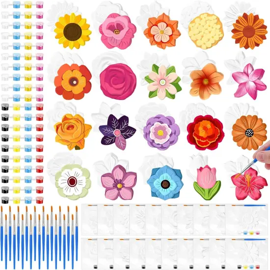 0 Set Flower DIY Painting Kit Ceramic to Paint Your Own Statues {1}