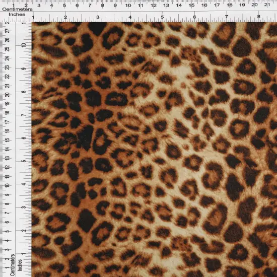 1 Yard Techno Crepe Animal Print Knit Fabric 220 GSM, 58/60&Prime; Wide Polyester Spandex Blend TAUPE/KHAKI {8}