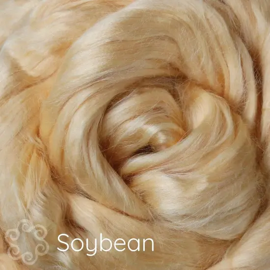 2oz Soybean Fiber: Natural White Undyed Combed Top Roving. Plant Based, Eco Friendly, Vegan {2}