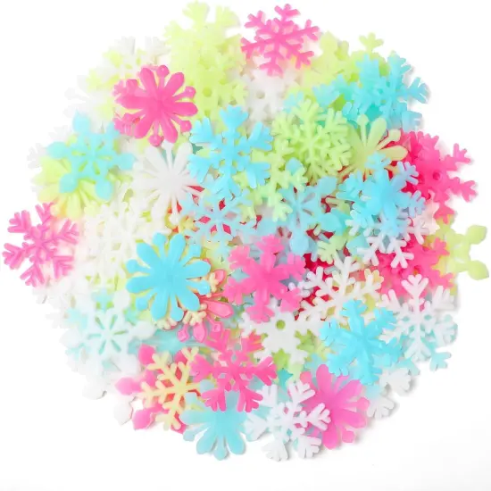 100PCS Removable Colorful Glow In the Dark Snowflake {2}
