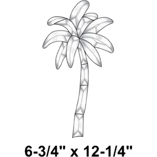 6-3/4" x 12-1/4" Exquisite Clear Glass Palm Tree Bevel Cluster EC123 {2}