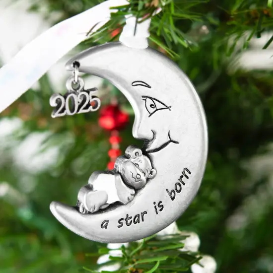 Gloria Duchin A Star is Born Baby on Moon Ornament {2}