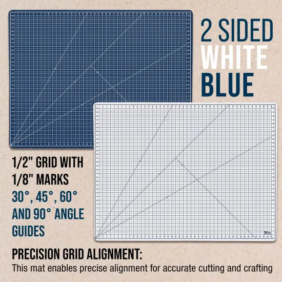 36" x 48" Self-Healing Cutting Mat 5-Ply - Double-Sided White/Blue Craft Mat, Non-Slip Cutting Mats for Crafts, Sewing, Quilting, Scrapbooking {3}