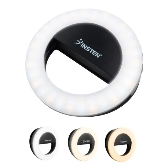 Insten Video Conference Lighting Kit For Cell Phone Laptop, LED Ring Lights Clip on, 3 Lighting Modes 4 Brightness, Black {4}