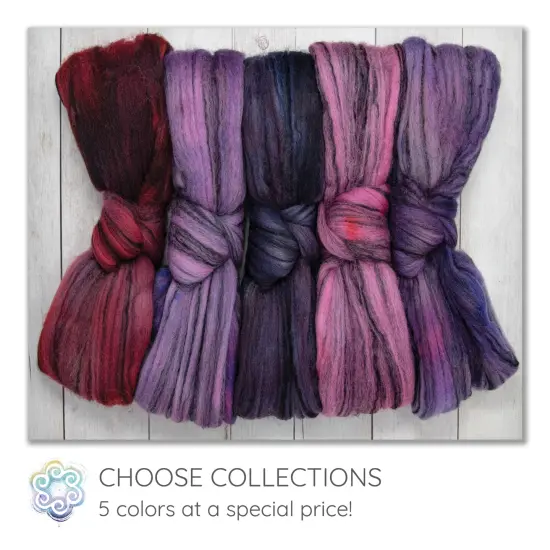 5oz Merino Tencel, Hand Dyed: Soft Lustrous Wool Combed Top Roving for Spinning, Felting, Weaving, and Textiles. Purple Haze {2}