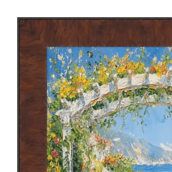 Contemporary Wood Grain Walnut Scoop Picture Frame 20x28 frame {1}