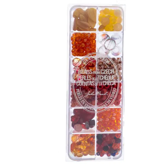 John Bead Mixed Czech Glass Beads Box, 200g Capeverdi Sunrise {1}