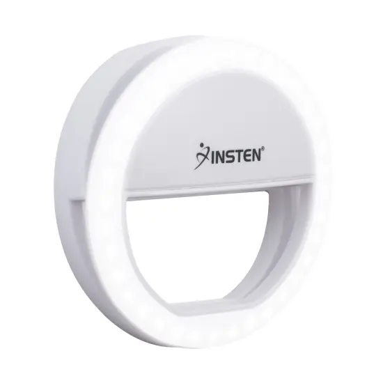 Insten 3" Mini LED Selfie Ring Light with Clip for Laptop Tablet Cell Phone Video, Dimmable, 36 Beads, Battery Powered, White {1}