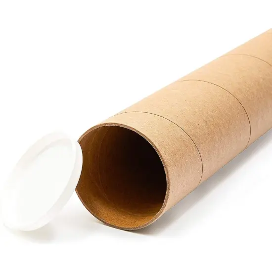 12 Pack Mailing Tubes with Caps, 2x16 Inch Kraft Paper Round Cardboard Mailers for Shipping Posters, Art Prints, Maps, Blueprint (Brown) {7}