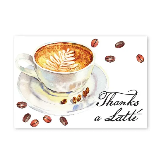 Great Papers! Thanks a Latte Thank You Note Card and White Envelope, 4.875" x 3.375", 24 count {1}