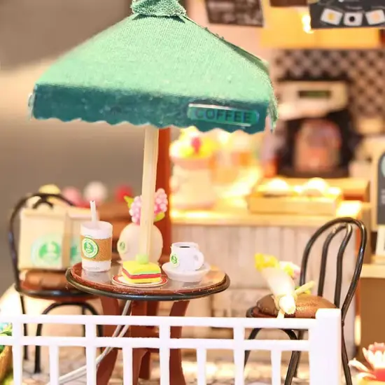Miniature Wizardi Roombox Kit - Coffee Time Dollhouse Kit {6}