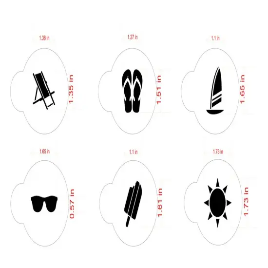 Summer Season Cookie & Cupcake Top Stencil Set | C1035 by Designer Stencils | Cookie Stencils for Royal Icing, Airbrush, Dusting Powder | {2}