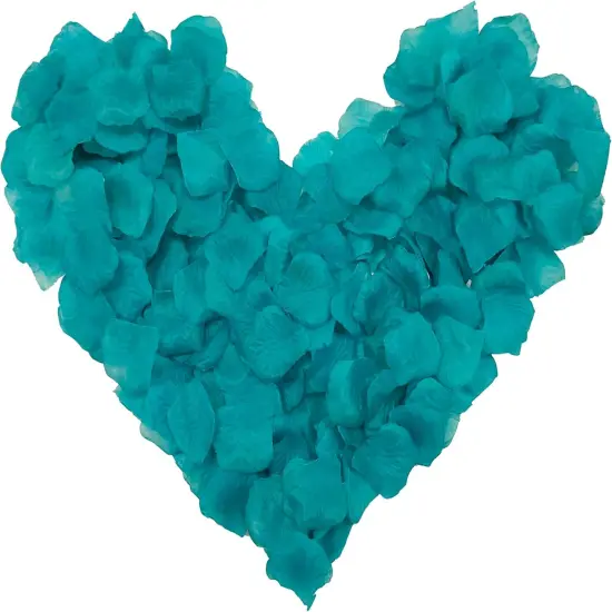 Separated 1500 PCS Artificial Turquoise Blue Rose Petals for Romantic Night ,Faux Turquoise Blue Flower Petals {2}
